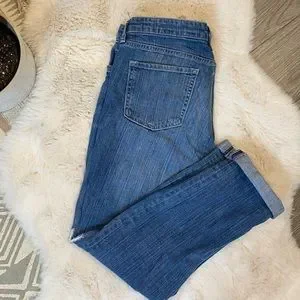 GAP Jeans Gap Skinny Roll Up Blue Jeans Distressed Coupe